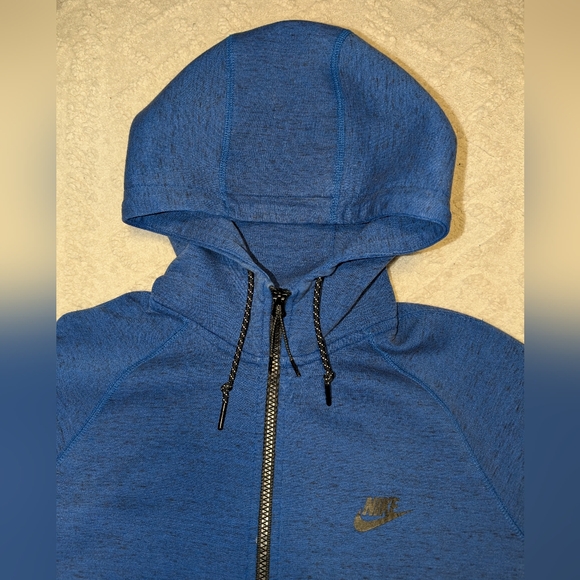 Nike Sportswear Tech Fleece Full Zip Hoodie Game Royal Black Heather Medium - Picture 9 of 12